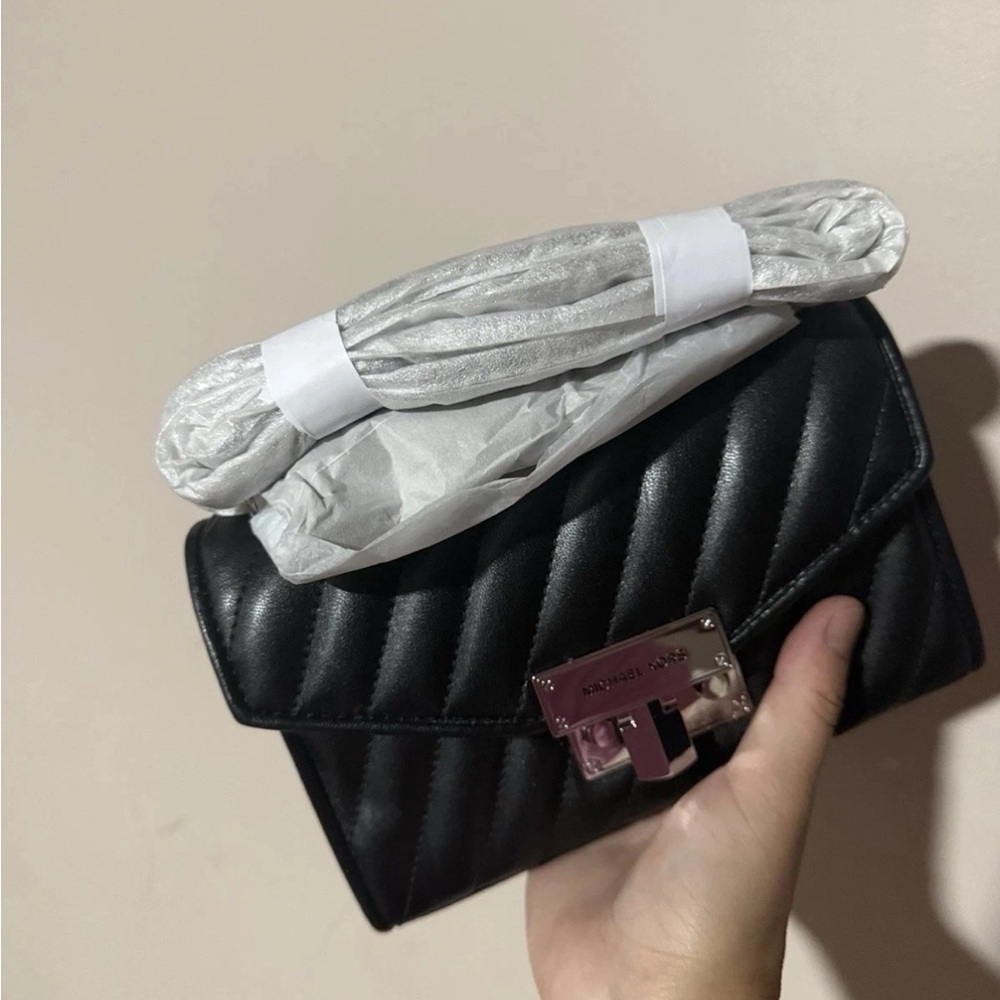 Michael Kors Black Quilted Clutch